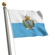 Die Flagge von San Marino flattert am Fahnenmast