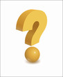 Yellow Question Mark 3D with Shadow