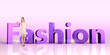 Foto: Young woman standing next to a word FASHION Young woman standing next to a word FASHION