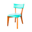 green leather chair isolated on white with clipping path