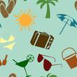 Summer and beach seamless pattern