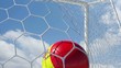 Spanish Ball Scores in Slow Motion with Sky Background