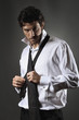 Foto: Attractive fashion model wearing tie Attractive fashion model wearing tie