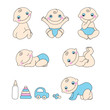Set of baby boy. Vector illustration