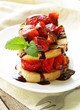 strawberry millefeuille with chocolate sauce