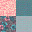 Vector: Four seamless set Four seamless set