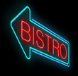 Neon bistro sign.
