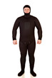 Underwater hunter man on a white background