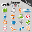 summer stickers - color stickers set