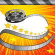 vector illustration of film strip roll on conema background