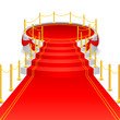 vector illustration of circular stage with red carpet