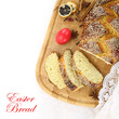 Easter sweet bread with red egg