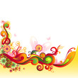 vector illustration of colorful floral swirl