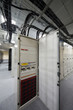 Telecommunications equipment in racks in server room