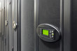 Telecommunication racks with controls.