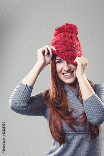 Photo: Beautiful woman in bonnet Beautiful woman in bonnet