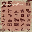 Construction icons set, vintage collection series