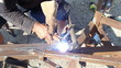 Man using an arc welder
