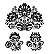 Folk embroidery with flowers - traditional polish pattern