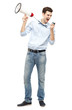 Man shouting through megaphone