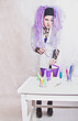 Photo: Chemist woman with test tubes Chemist woman with test tubes
