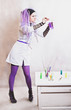 Photo: Chemist woman with test tubes Chemist woman with test tubes