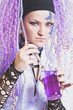 Photo: Chemist woman with test tubes Chemist woman with test tubes