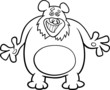 bear cartoon illustration for coloring book