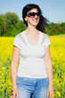 beautiful woman in field