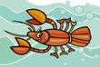 Vektor: happy crayfish cartoon illustration happy crayfish cartoon illustration
