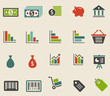 Set icones colorés Commerce/Finances