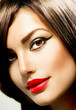 Fashion Woman Portrait. Beauty Makeup