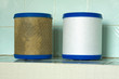 Old and new, clean and dirty water filter closeup