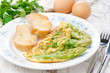 omelette with asparagus and toast