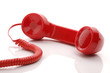Red telephone receiver