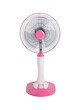 Pink electric fan to reduce hot weather