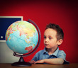 Foto: school boy with globe school boy with globe
