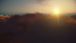 Flying above timelapse clouds at sunset
