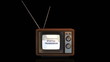 Vintage TV with  Static Noise Test on Screen against black