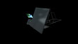 Mobile transforming into Laptop against black