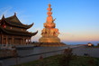 Foto: Golden statue and temple in the top of the hill Golden statue and temple in the top of the hill
