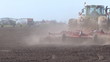 Big tractor preparing for sowing
