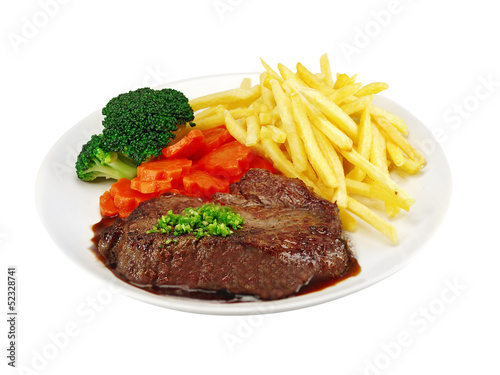 Photo: rindersteak mit pommes frites rindersteak mit pommes frites