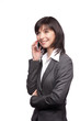 happy woman talking on the phone