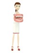 3d render of cartoon character with child teeth