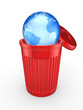 Globe in a recycle bin.