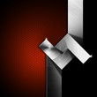 Red and Metal Geometric Background
