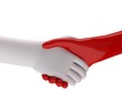 rot weiss handschlag