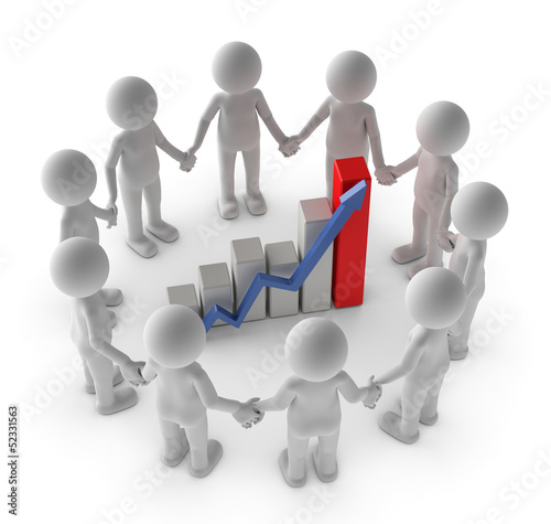Illustration: wachstum teamwork wachstum teamwork