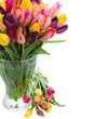 Photo: tulip flowers in glass vase tulip flowers in glass vase